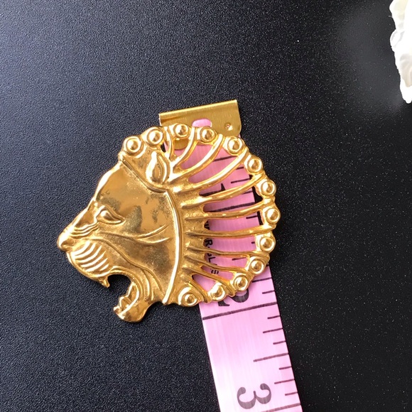 VTG MMA Gold Persian Roaring Lion Pendant & Brooch - Picture 6 of 9